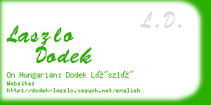 laszlo dodek business card